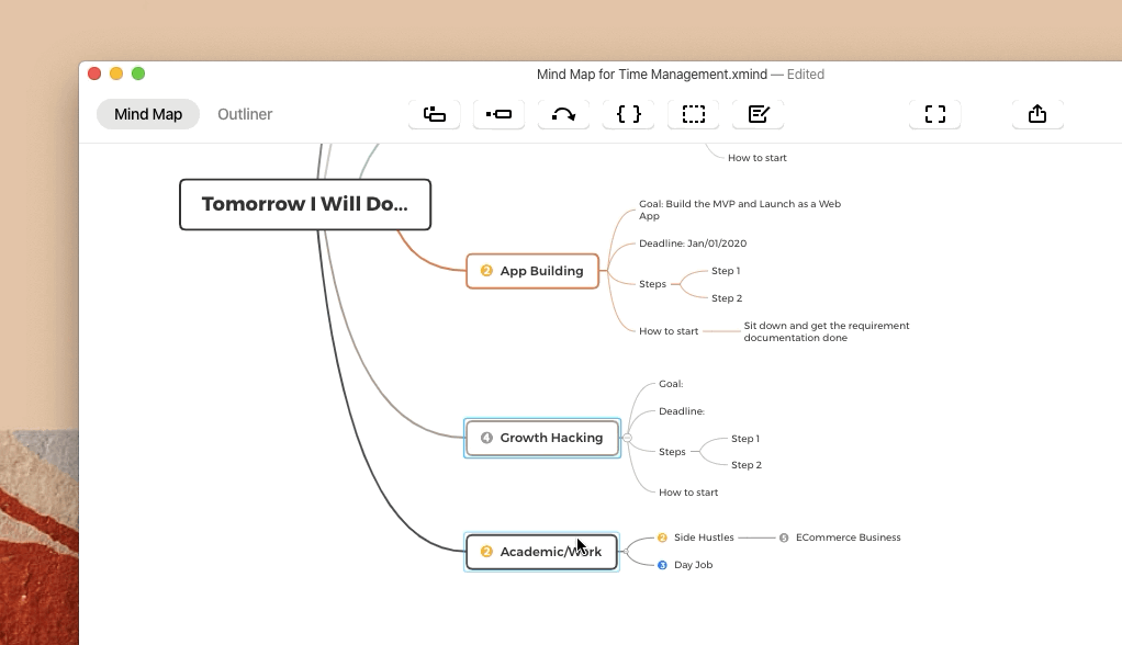 Delete other tasks and organize the important tasks.