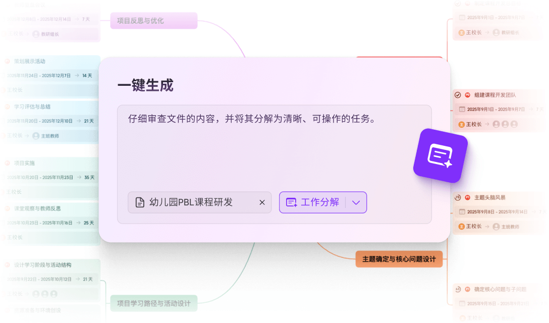 AI 辅助项目规划界面示意