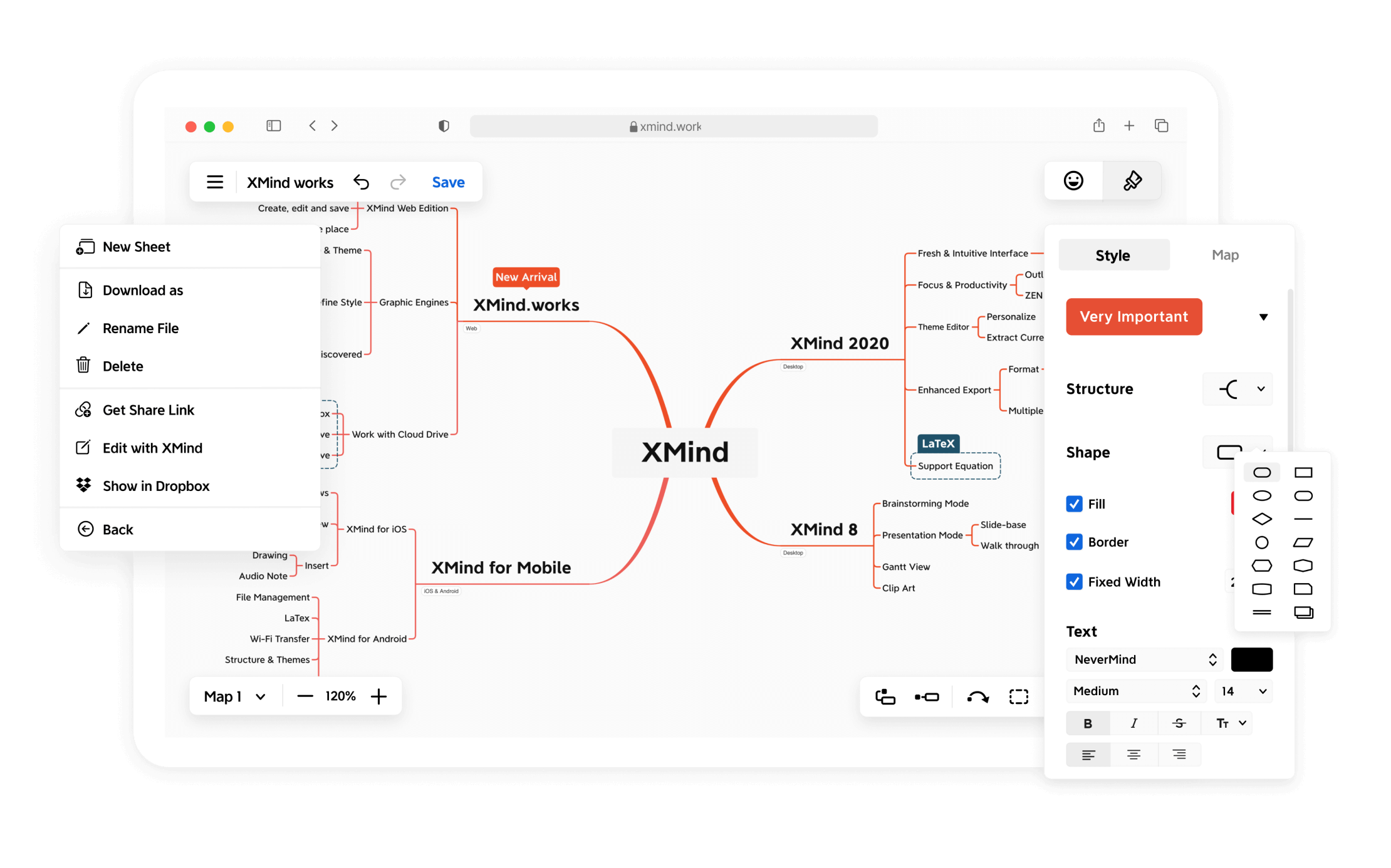 Открыть файл xmind